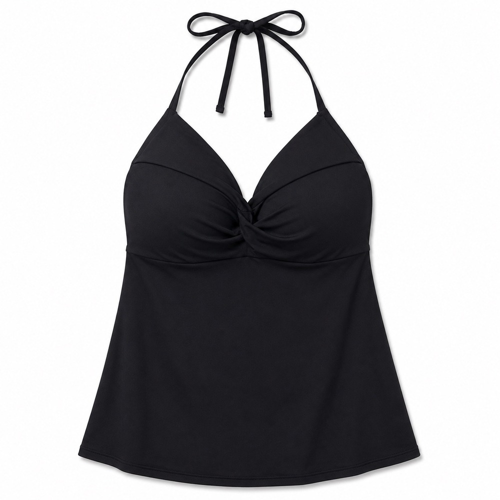 Athleta Hampton Cup 36B/C Tankini Top Black Swimwear NWT